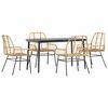 vidaXL Juego de comedor jard&iacute;n 5 piezas rat&aacute;n sint&eacute;tico marr&oacute;n
