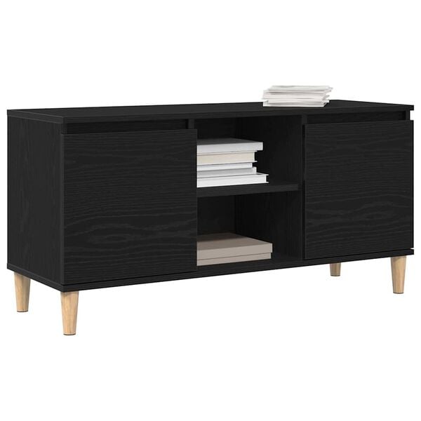 vidaXL Gabinete de TV Roble Negro 102 x 35 x 50 cm