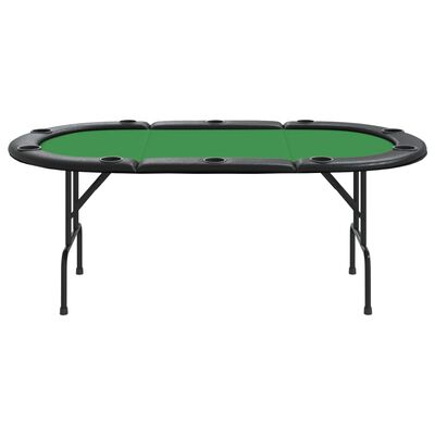 vidaXL Mesa de póquer plegable para 10 jugadores verde 206x106x75 cm