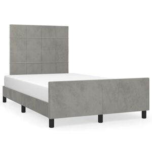 vidaXL Estructura de cama sin colch&oacute;n terciopelo gris claro 120x200 cm