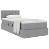 vidaXL Cama con almacenamiento y colch&oacute;n Gris Claro 90 x 190 cm