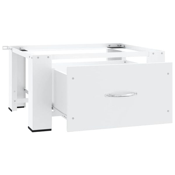 vidaXL Soporte pedestal para lavadora con caj&oacute;n blanco