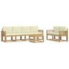 vidaXL Conjunto de sof&aacute;s de exterior 7 uds. Blanco y Crema