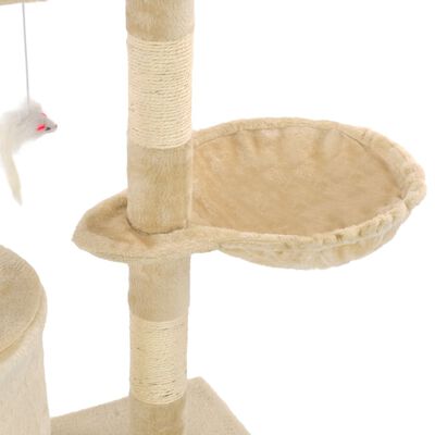 vidaXL Rascador para gatos con poste de sisal 138 cm beige