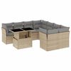 vidaXL Set de sof&aacute;s de jard&iacute;n 9 pzas con cojines rat&aacute;n sint&eacute;tico beige