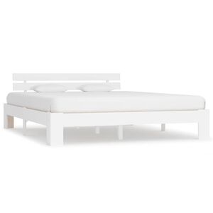 vidaXL Cama sin colch&oacute;n madera maciza de pino blanca 180x200 cm