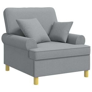 vidaXL Sill&oacute;n XL con cojines Gris Claro Tela