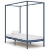 vidaXL Cama con dosel sin colchón madera maciza gris 90x200 cm