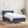 vidaXL Cama box spring con colch&oacute;n tela azul 100x200 cm
