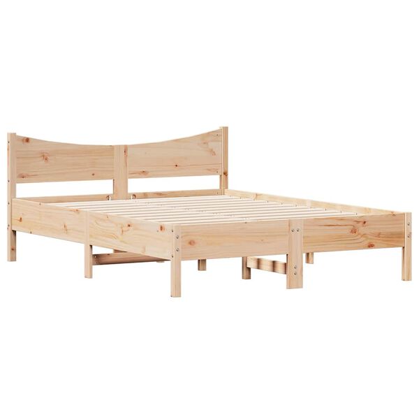 vidaXL Estructura de cama sin colch&oacute;n madera maciza de pino 135x190 cm