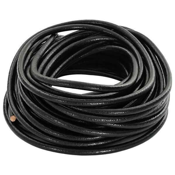 vidaXL Cord&oacute;n de cuero Negro &Oslash;5 mm x 50 m Cuero