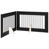 vidaXL Puerta para perros plegable con soportes 2 pcs Roble Negro