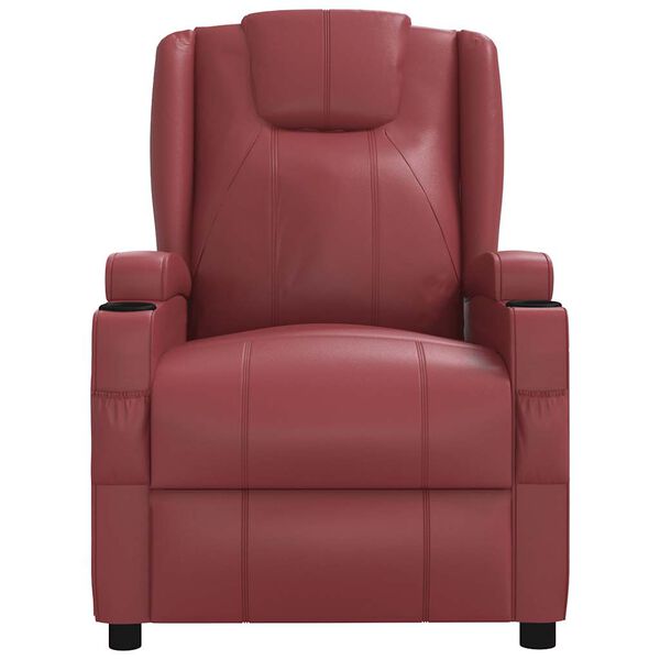 vidaXL Sill&oacute;n de masaje de cuero sint&eacute;tico rojo tinto