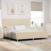vidaXL Estructura de cama con cabecera Crema 200 x 200 cm tela
