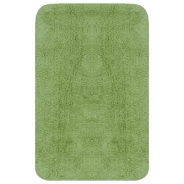 vidaXL Conjunto de alfombrillas de ba&ntilde;o de tela 3 piezas verde
