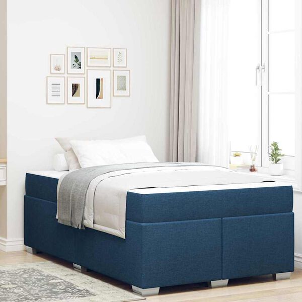 vidaXL Estructura de cama con colch&oacute;n Azul 120 x 200 cm tela