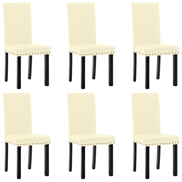 vidaXL Sillas de comedor 6 unidades cuero sint&eacute;tico color crema