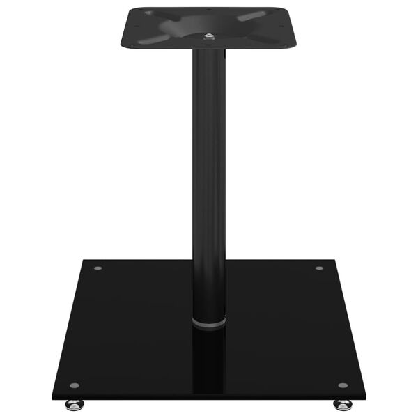 vidaXL Soportes de altavoces 2 uds vidrio templado negro 1 pilar