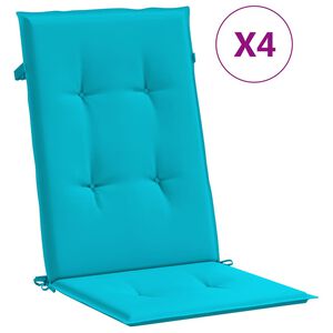 vidaXL Cojines para sillas con respaldo alto 4 uds tela turquesa