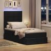 vidaXL Cama con almacenamiento y LED Negro 90 x 190 cm Poli&eacute;ster