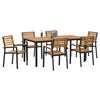vidaXL Conjunto de Comedor de Jard&iacute;n 7 pcs Negro