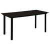 vidaXL Mesa de comedor de jard&iacute;n acero y vidrio negra 150x80x74 cm