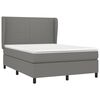 vidaXL Cama box spring con colch&oacute;n tela gris oscuro 140x190 cm
