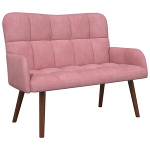 vidaXL Sof&aacute; de 2 Plazas Rosa 115 x 61 x 87 cm Terciopelo