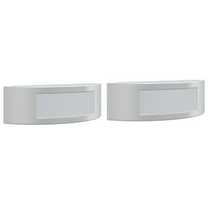 vidaXL Apliques de exterior 2 unidades acero inoxidable plateado