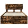 vidaXL Estructura de cama con cabecera Roble ahumado 120 x 190 cm