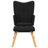 vidaXL Silla mecedora con reposapi&eacute;s tela negro