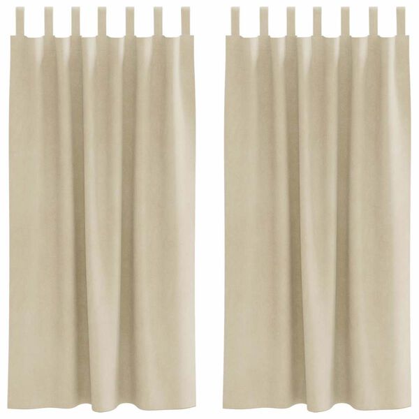 vidaXL Cortinas opacas 2 pcs Crema 140 x 175 cm Terciopelo