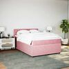 vidaXL Cama box spring con colch&oacute;n terciopelo rosa 140x190 cm