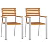 vidaXL SilladeJardín 2 pcs Marrón 56x54,5x87cm Madera de acacia maciza