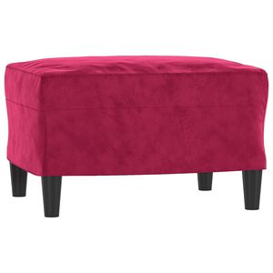 vidaXL Reposapi&eacute;s de terciopelo rojo tinto 60x50x41 cm
