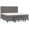 vidaXL Cama box spring con colch&oacute;n cuero sint&eacute;tico gris 200x200 cm