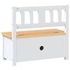 vidaXL Banco de almacenaje para ni&ntilde;os MDF blanco y beige 60x30x55 cm