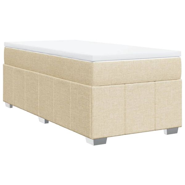 vidaXL Cama box spring con colch&oacute;n tela color crema 80x200 cm