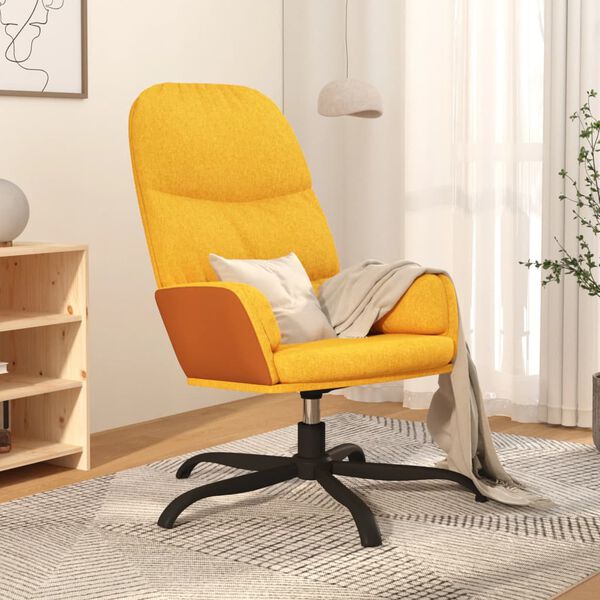 vidaXL Silla de relax de tela amarillo mostaza