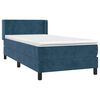 vidaXL Cama box spring con colch&oacute;n terciopelo azul oscuro 90x200 cm