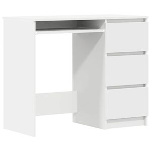 vidaXL Escritorio de madera contrachapada blanco 90x45x76 cm