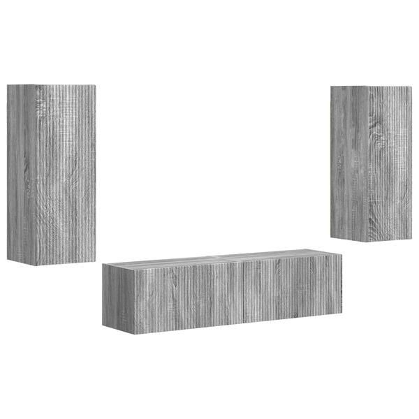 vidaXL Conjunto de mueble de TV 2 pcs Gris Sonoma Madera de ingenier&iacute;a