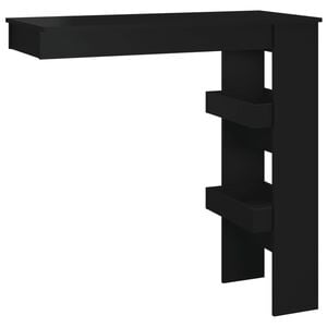 vidaXL Mesa de bar de pared madera contrachapada negro 102x45x103,5cm