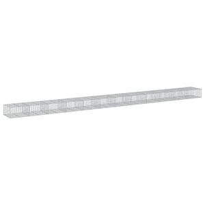 vidaXL Cesta de gaviones con cubierta hierro galvanizado 1200x100x50cm