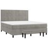 vidaXL Cama box spring con colch&oacute;n terciopelo gris claro 160x200 cm