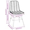 vidaXL Silla de comedor 2 pcs Negro 44 x 47 x 85 cm Ratan e Hierro