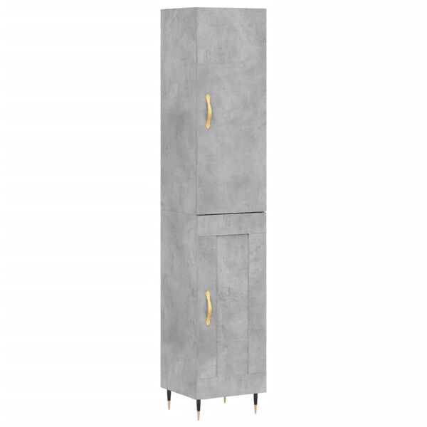 vidaXL Aparador de madera contrachapada gris hormig&oacute;n 34,5x34x180 cm