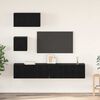 vidaXL Conjunto de mueble de TV 4 pcs Roble Negro Madera de ingeniería