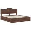 vidaXL Estructura de cama Roble marr&oacute;n 200 x 200 cm Madera Ingenieril