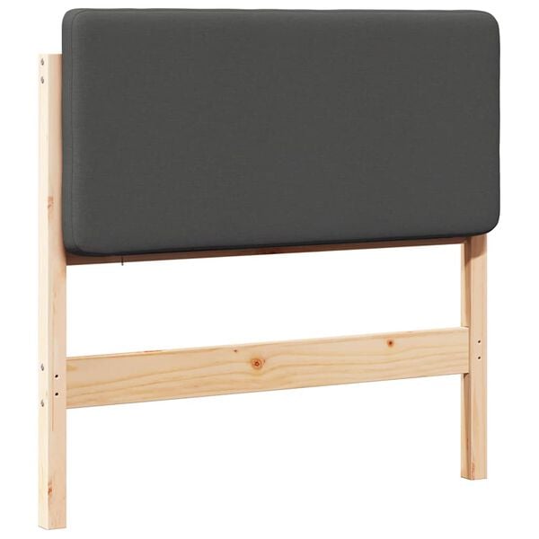 vidaXL Cabecero tapizado con cabecera Marr&oacute;n y gris oscuro 80 cm